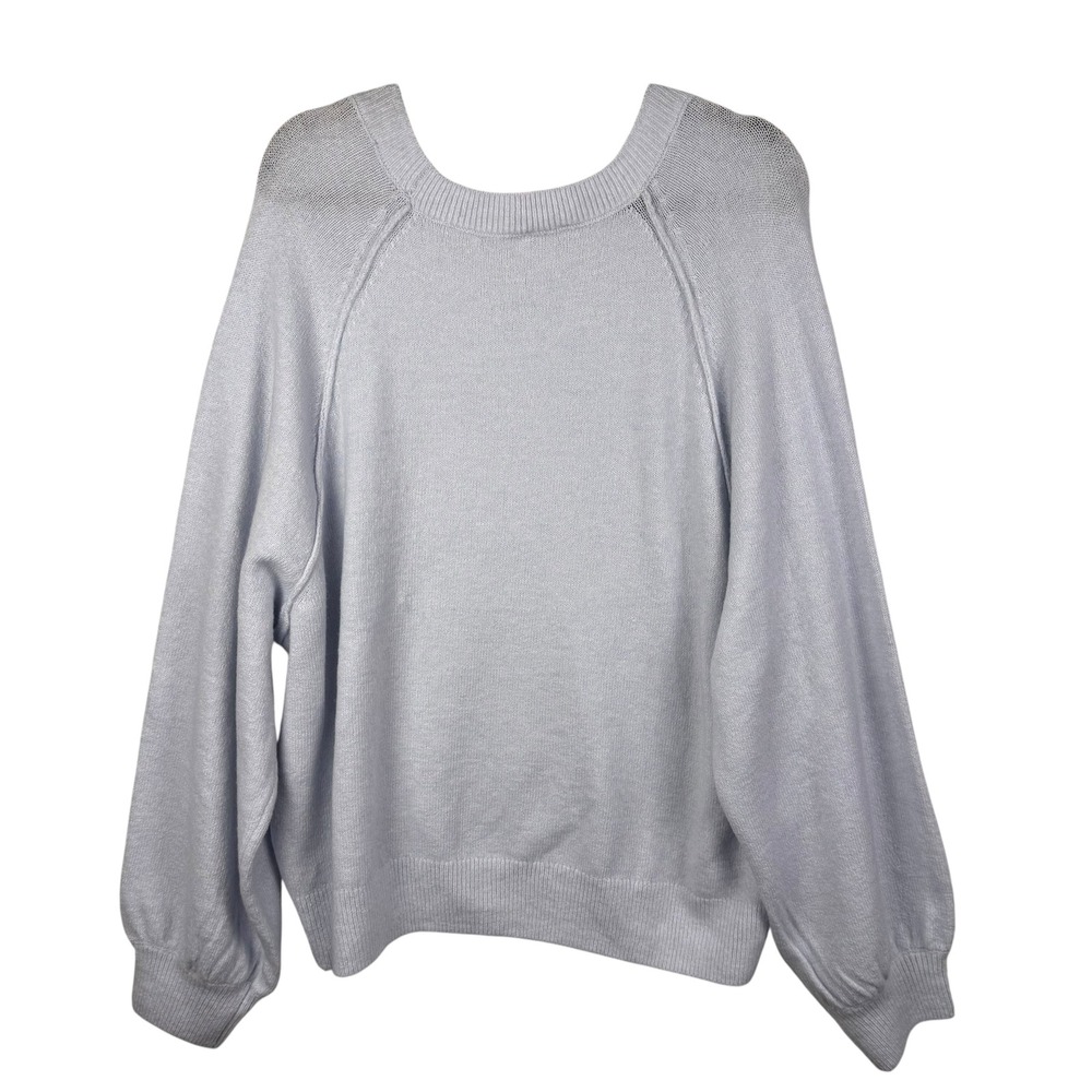 Vince Camuto Sweater Top Womens XL Frozen Blue Knit Pullover Oversized NWT NEW - Picture 5 of 12